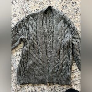 Forever 21 Gray Cable Knit Cardigan
